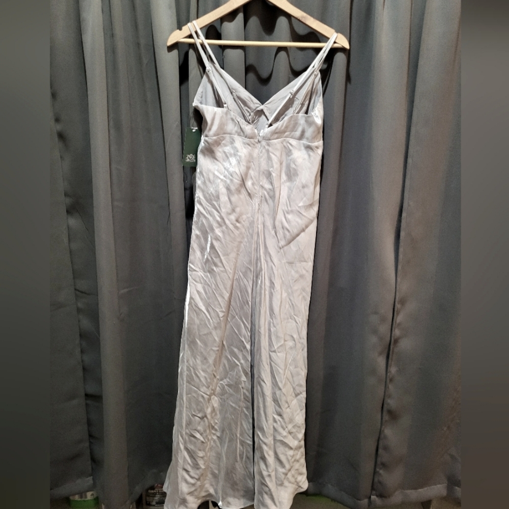 WILD FABLE WOMEN'S SILVER IRIDESCENT MAXi  SLIP DRESS. NWT - Picture 3 of 8